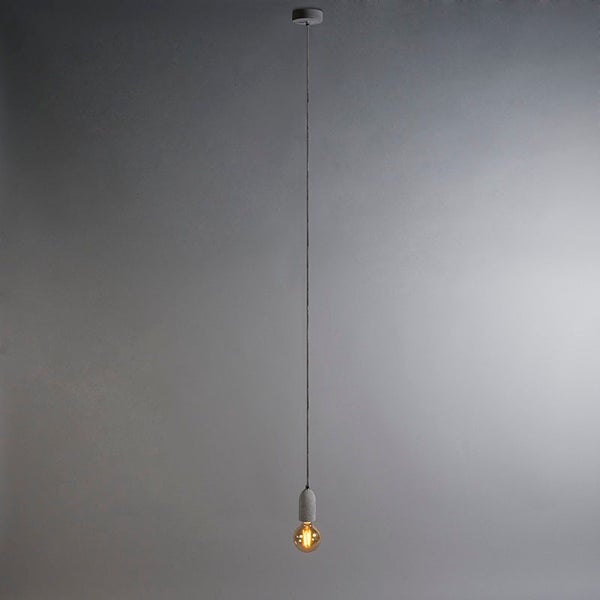 Beton Pendelleuchte mit Glühbirne