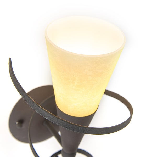 Ländliche Wandlampe rostbraun mit Sahneglas - Castle