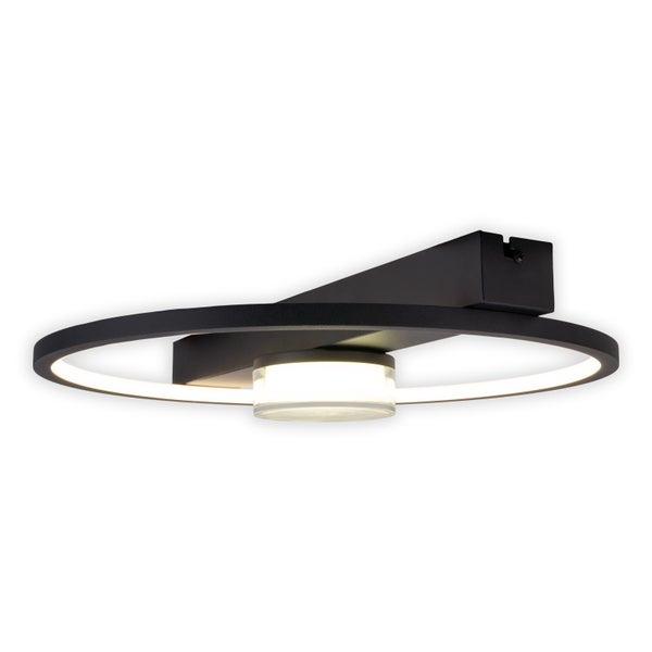 LED Deckenleuchte CIMO aus schwarzem Metall und Kunststoff, 40 cm lang, dimmbar per Wandschalter