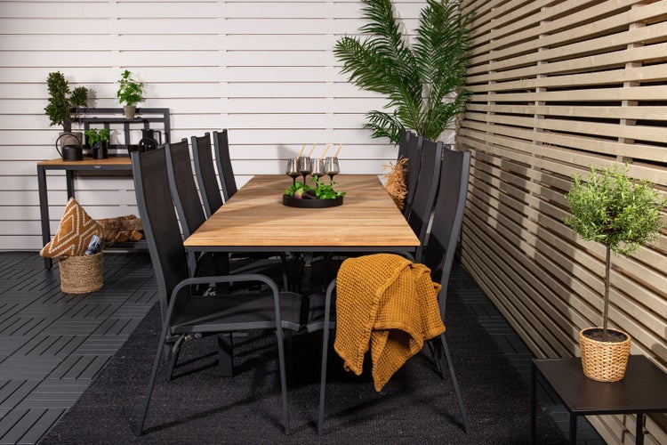Copacabana Gartenstuhl stapelbar schwarz. 2er Set