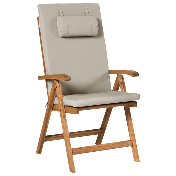 Set mit 2 Stühlen und Sitzkissen JAVA PREMIUM Akazienholz Taupe