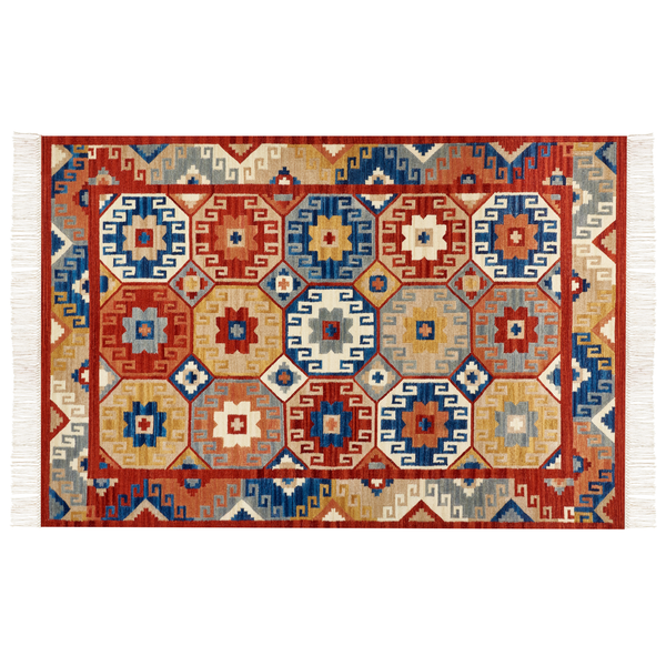 Teppich LUSARAT Bunt 200 x 300 cm Wolle Kelim