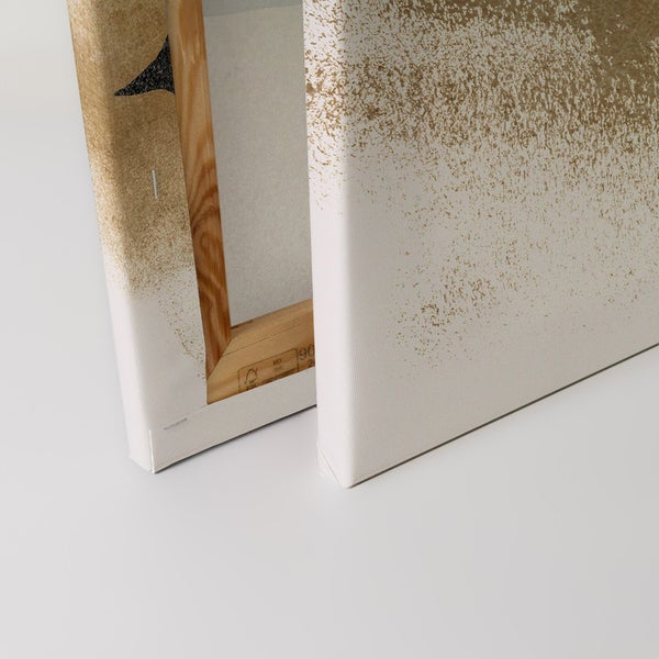 Nahaufnahme von zwei Leinwandbildern mit Holzrahmen