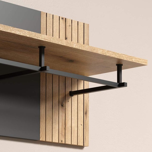 Esteban Wandgarderobe grau, Eiche dekor. 80 X 28 X 40 cm
