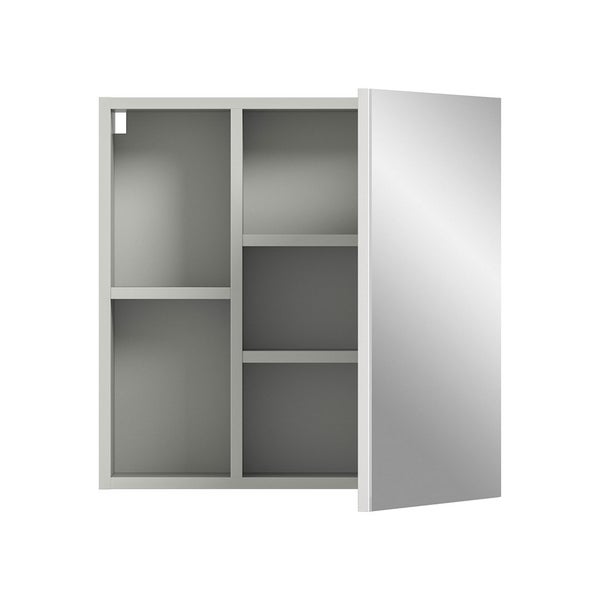 Copa Spiegelschrank Bad 1 Tür 2 Fächer hellgrau, Spiegel. 55 X 17 X 55 cm