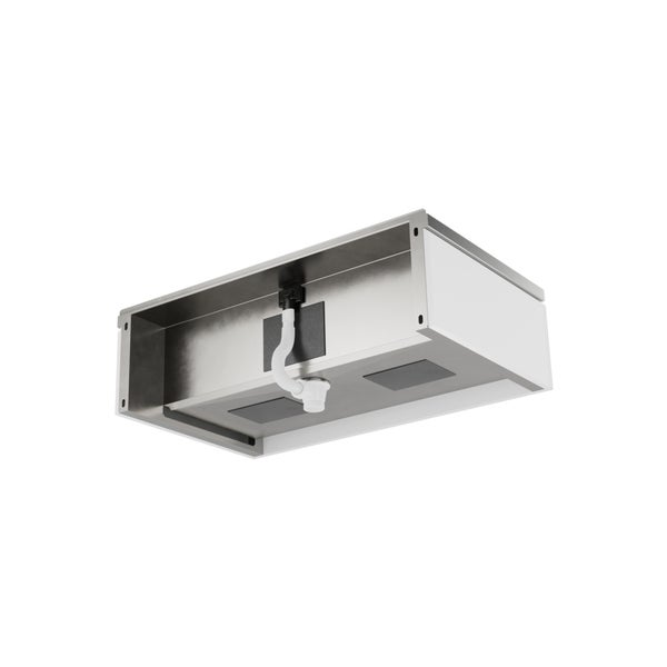 Unterbauhaube aus Edelstahl mit Ablaufgarnitur