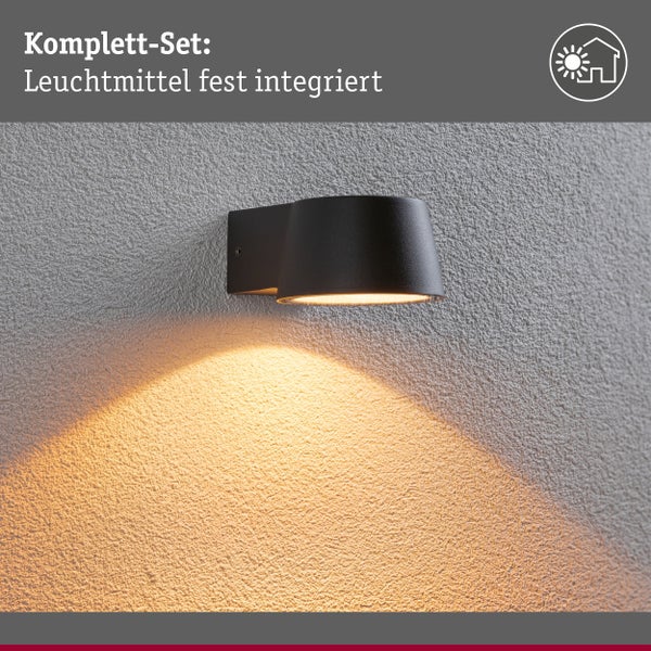 Moderne Außenwandleuchte mit seewasserfester Oberfläche, ideal für die Montage in Küstennähe geeignet, da korrosionsbeständig.