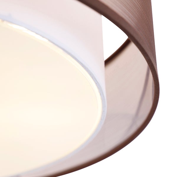 Moderne Deckenleuchte braun mit weiß 50 cm 3 Lichter - Drum Duo