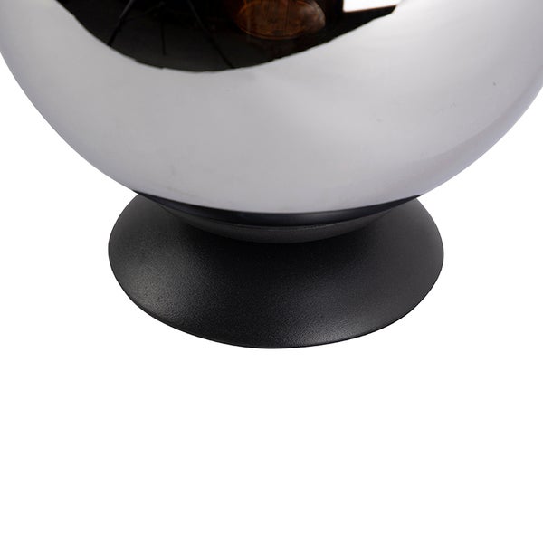 Art Deco Tischlampe schwarz mit Rauchglas - Pallon