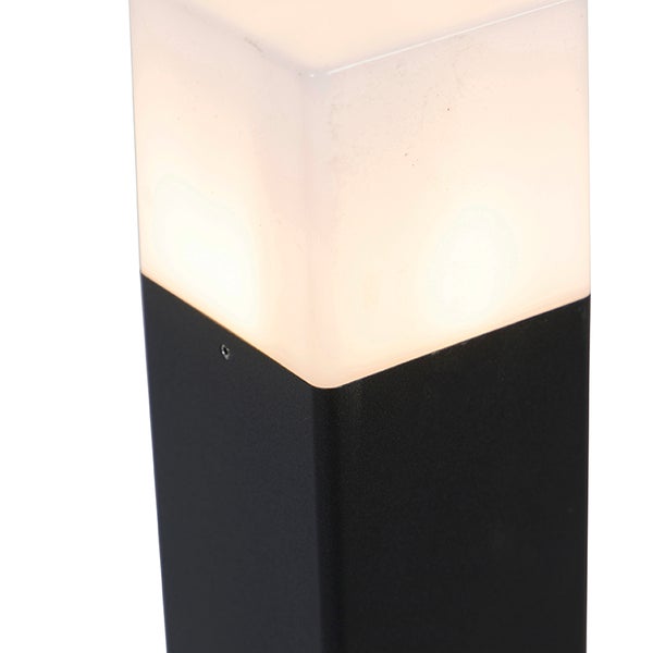 Stehende Außenlampe schwarz mit opalweißem Schirm 70 cm - Dänemark