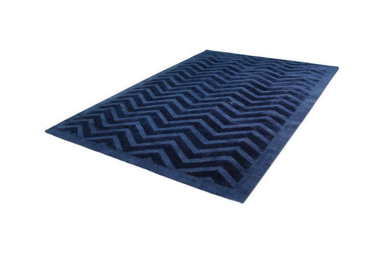 Kurzflor Teppich Juno Marineblau Modern 200 x 290 cm