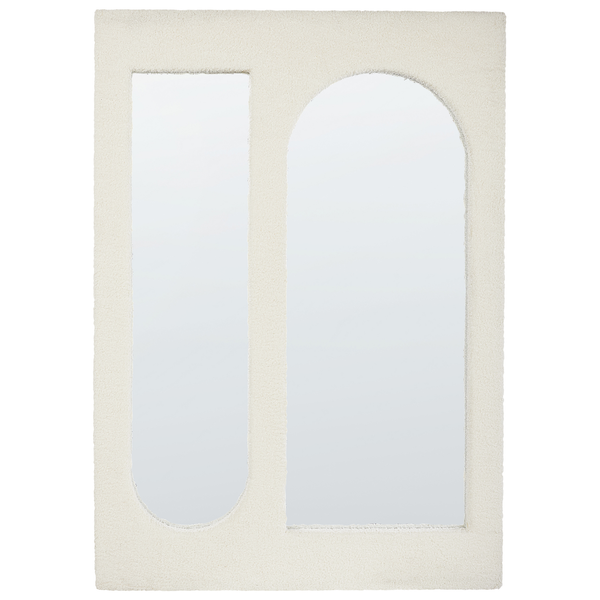 Wandspiegel MARCIGNY 70 cm 100 cm Bouclé Cremeweiß