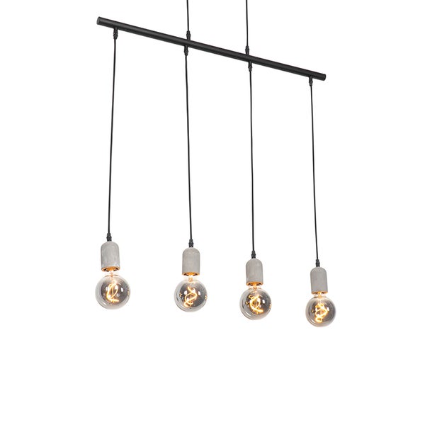 Beton-Pendelleuchte mit Fassung und Kabel