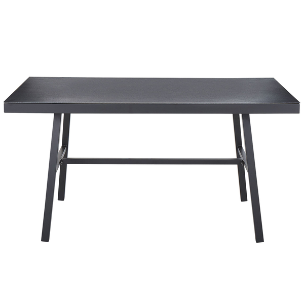Gartentisch CANETTO 150 cm 90 cm Glas Schwarz