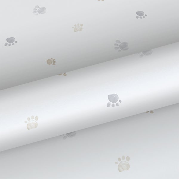 Sanders und Sanders Tapete Pfotenabdrücken Beige, Grau und Weiß - 53 cm x 10 m - 640583