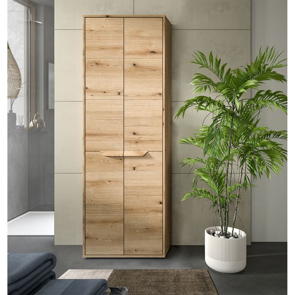 Zeno Hochschrank Bad 2 Türen Eiche Dekor. 64 X 32 X 189 cm