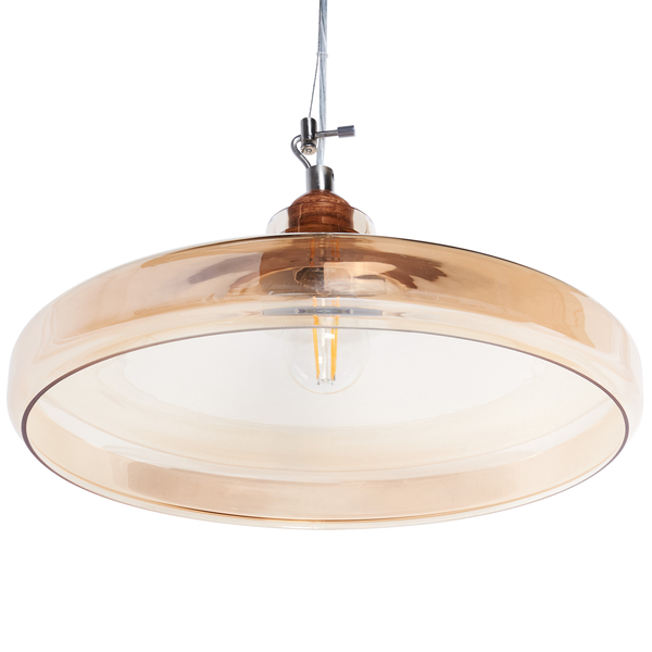 Hängelampe mit Glasschirm