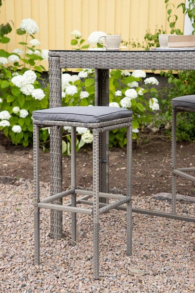 Alo Garten Barhocker inkl. Kissen grau. 38 X 38 X 76 cm