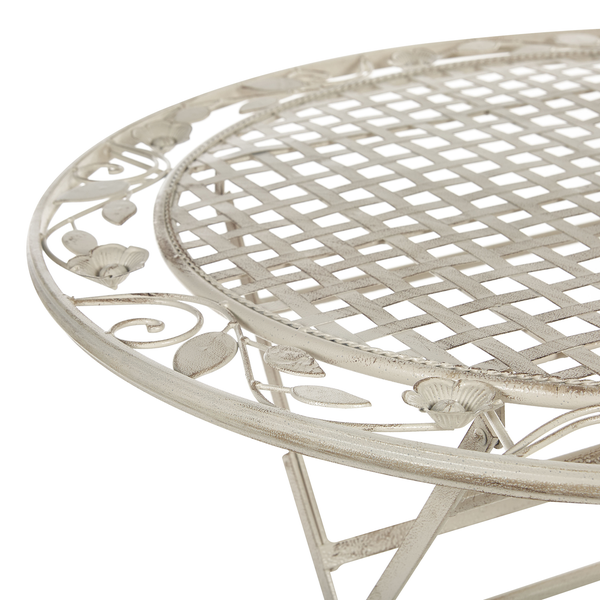 Outdoor Bistrotisch BIVIO 90 cm 90 cm Metall Cremeweiß