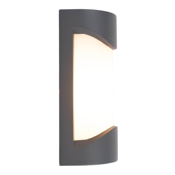 Graue Wandleuchte mit Licht