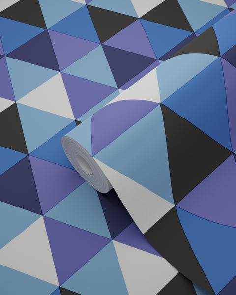 Origin Wallcoverings Tapete grafische Dreiecke Blau - 53 cm x 10.05 m - 347205