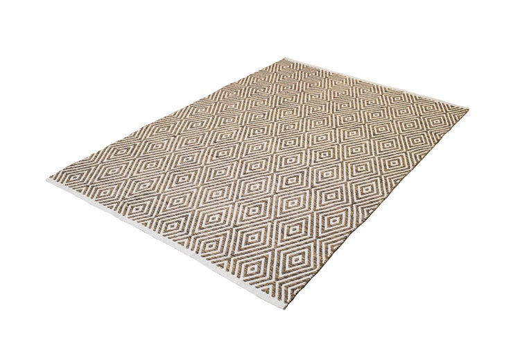 Flachflor Teppich Ichiro Beige / Braun Modern 160 x 230 cm