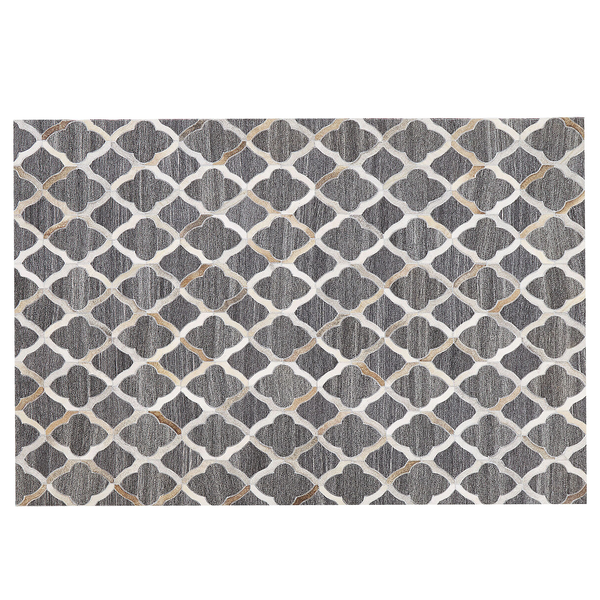 Teppich ROLUNAY Dunkelgrau 140 x 200 cm Echtleder