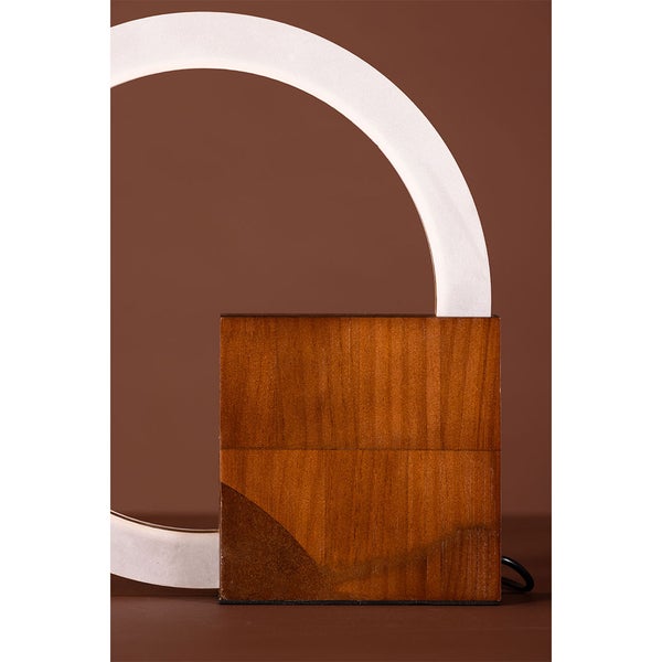 Brive Beleuchtung Tischlampe 30x6x30cm Nussbaumfarben. 6 X 30 X 30 cm