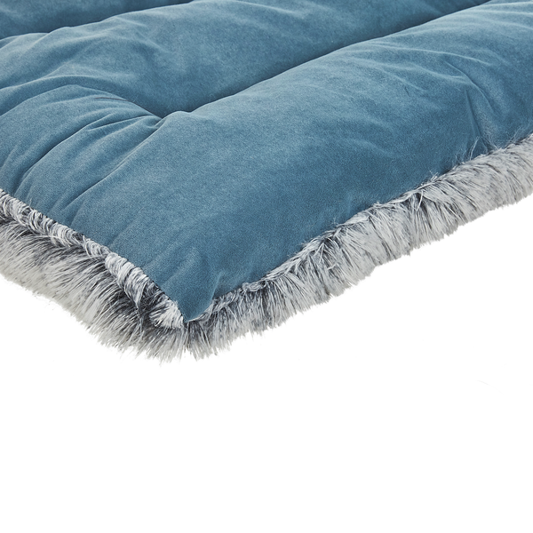 Tierbett ERGANI Samtstoff Blau