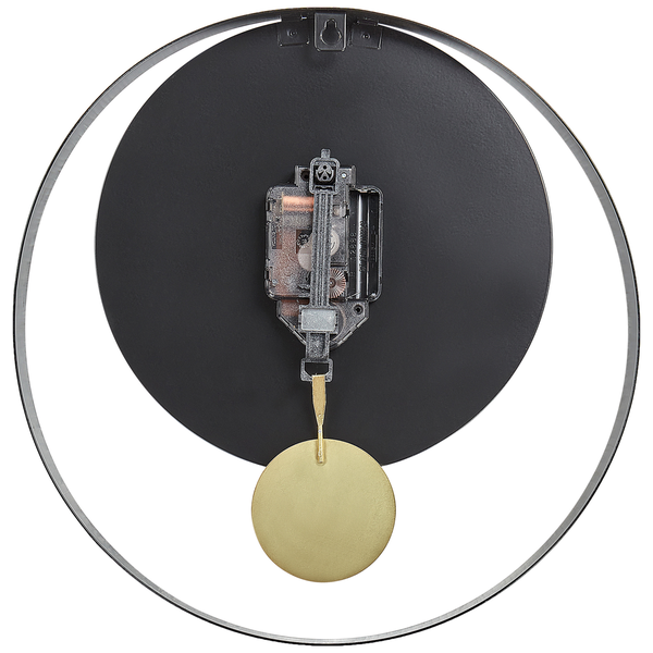 Rückseite einer Wanduhr mit Pendel