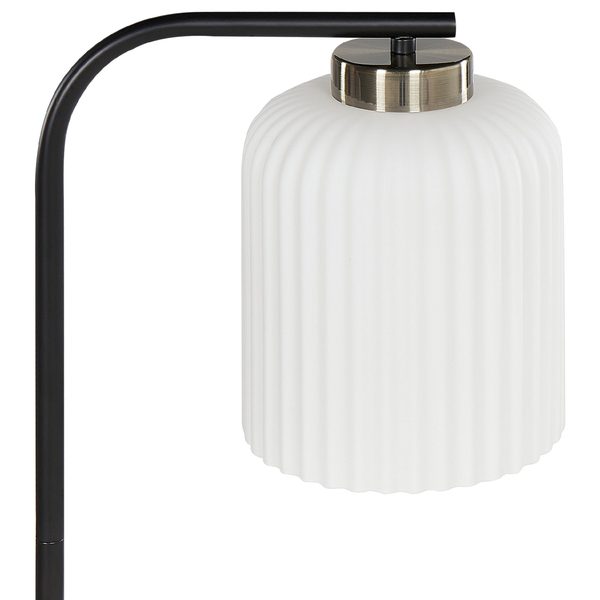 Stehlampe CAUDELO Metall Schwarz / Weiß