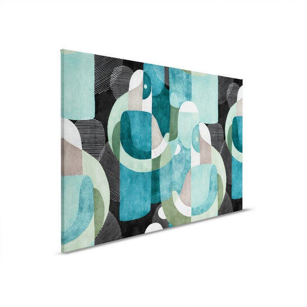 Abstraktes Leinwandbild mit geometrischen Formen