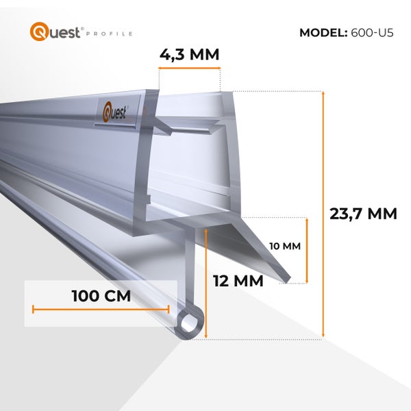 Quest Profil Model 600-U5 mit Maßangaben