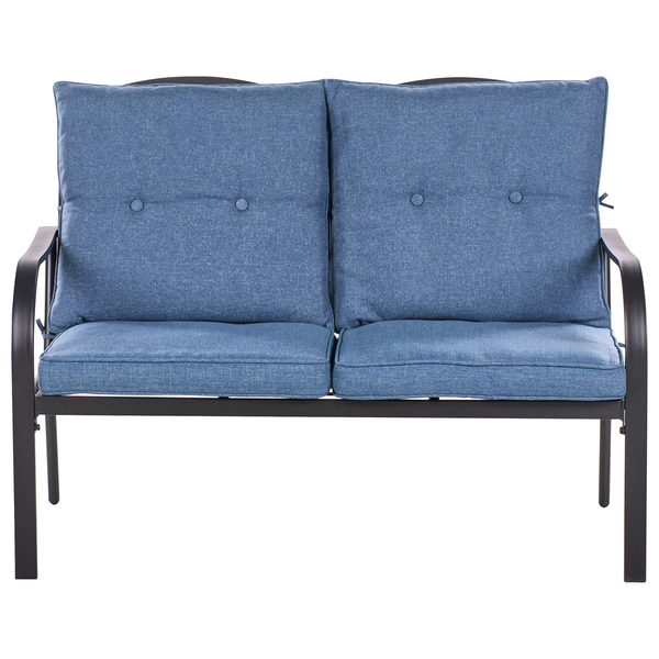 Lounge Set mit Tisch 4-Sitzer MESTRINO Metall Blau