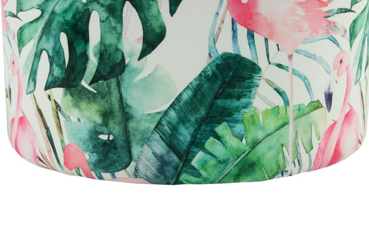 Hocker florales Muster, mit Stauraum Multi / Grün Rund Ø 53 cm