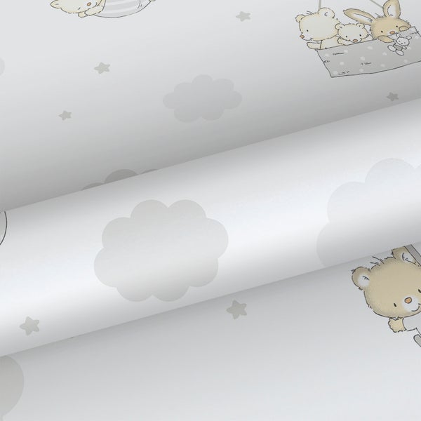 Sanders und Sanders Tapete Tiere Grau und Weiß - 53 cm x 10 m - 640445