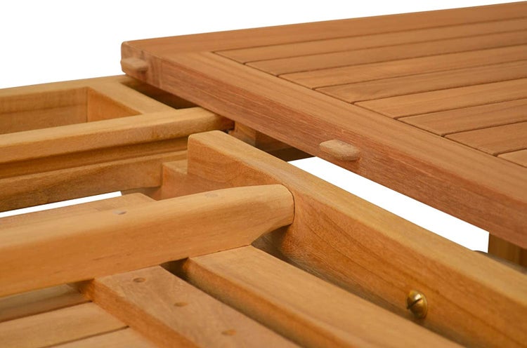 Teak Ausziehtisch 180 x 90 cm modern premium wetterfest und erweiterbar