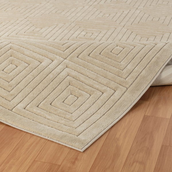 Moderner Skandinavischer Teppich für Innen-/Außenbereich Beige 80x150 cm SAKURA