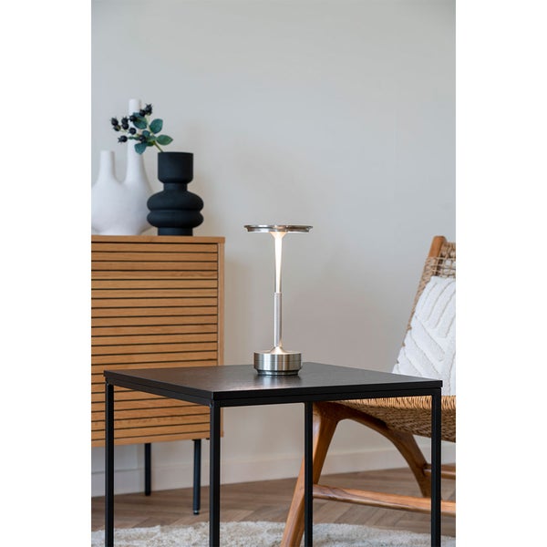 Lyneham Tischlampe LED wiederaufladbar Silber Dekor. 13 X 13 X 29 cm