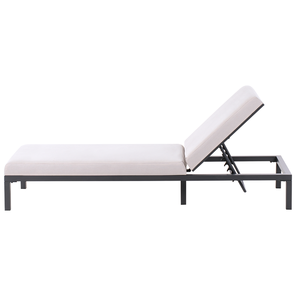 Sonnenliege mit Kissen LARIANO Metall Hellbeige