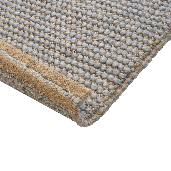 Teppich Wolle grau 80 x 150 cm Kurzflor BANOO