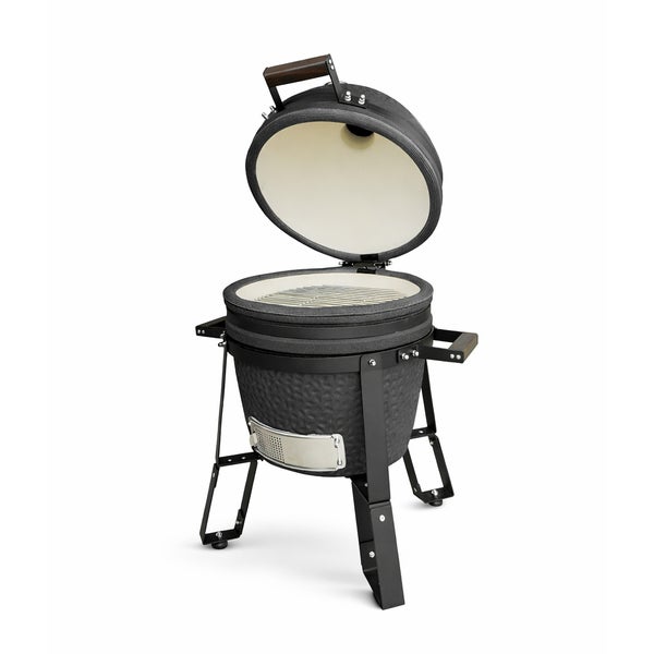 Keramikgrill mit offenem Deckel