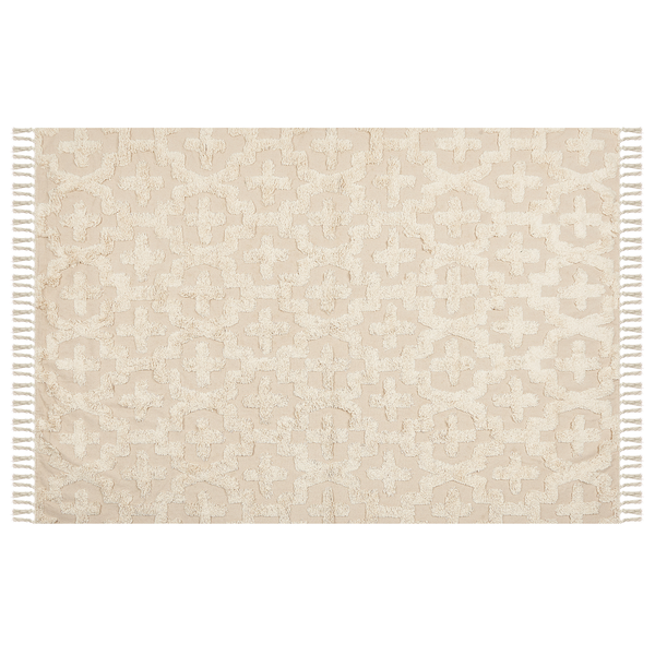 Teppich ITANAGAR Beige 140 x 200 cm Baumwolle