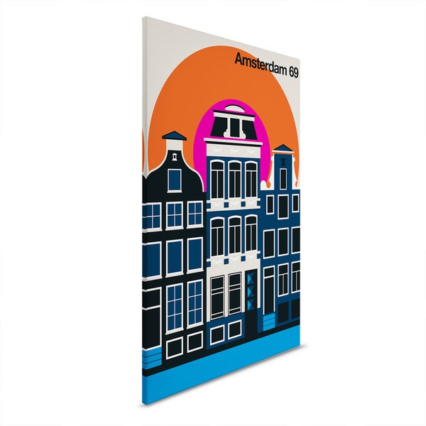 Leinwandbild mit dem Motiv Amsterdamer Häuser