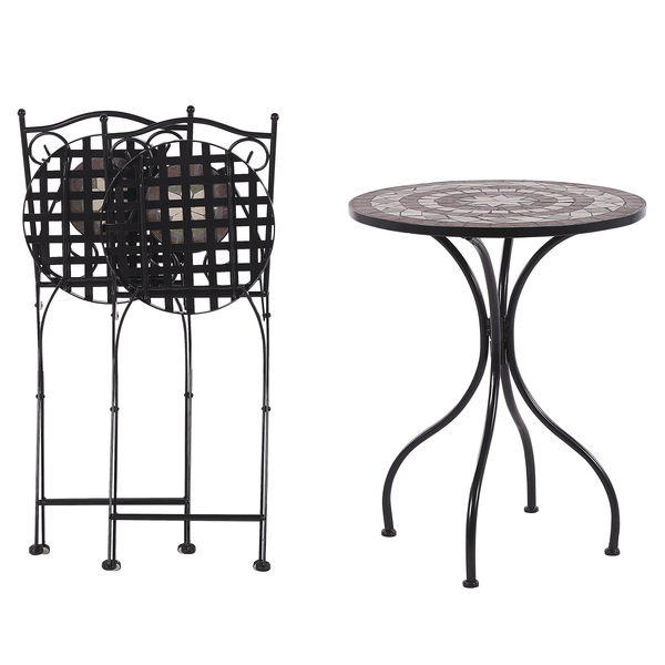 Bistro Set klappbar CARIATI Metall Schwarz
