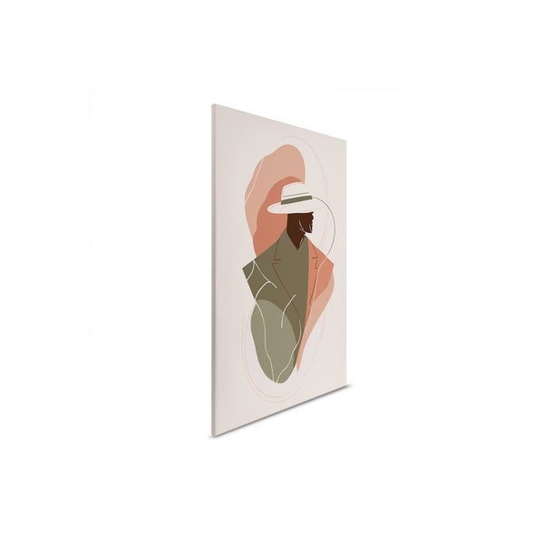 Gemälde mit abstraktem Herrenmotiv und Hut