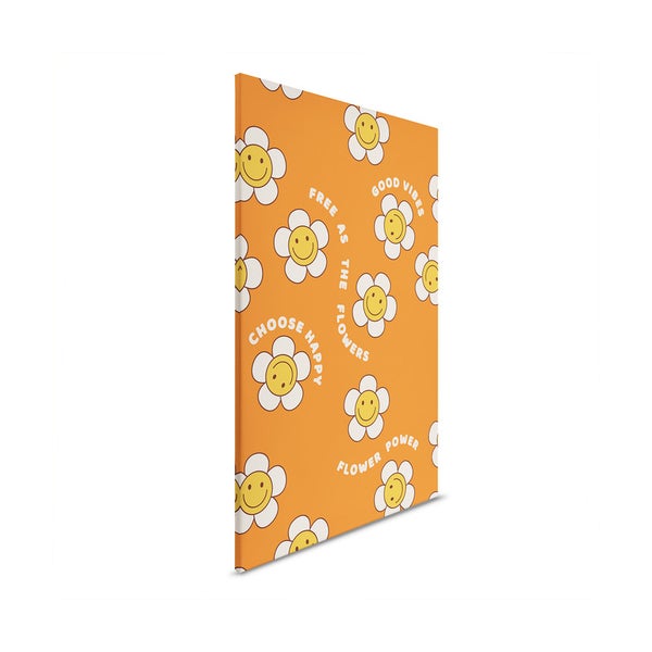 Dekorative Leinwand mit Blumen und positiven Sprüchen