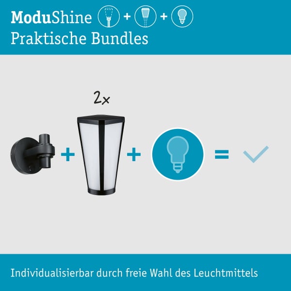 Set ModuShine Wandhalter 2x Mavira ohne Sensor Anthrazit