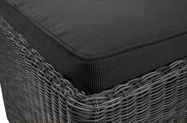 Polyrattan Hocker Gartenhocker schwarz inkl. Auflage hochwertiges Geflecht
