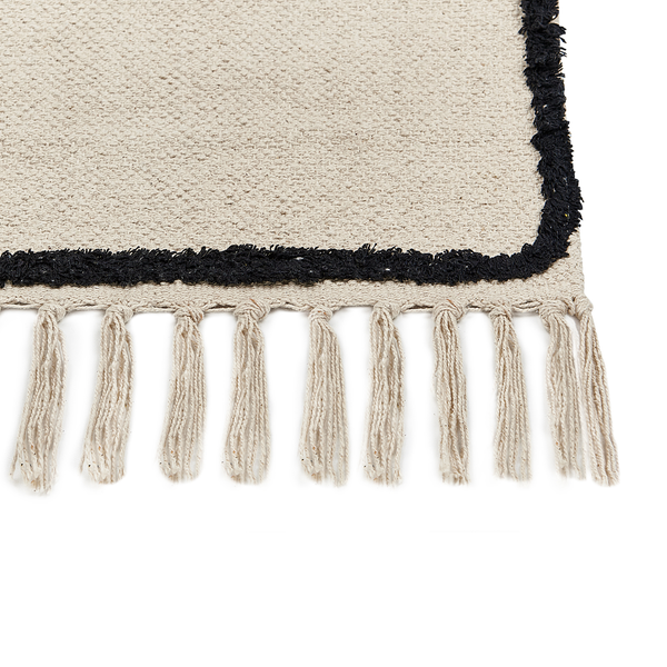 Teppich KONUR Beige 160 x 230 cm Baumwolle